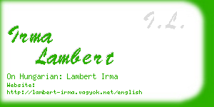 irma lambert business card